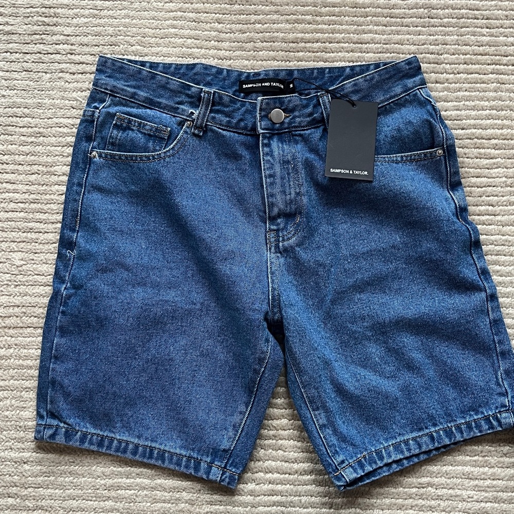 Sampson and Taylor blue denim shorts